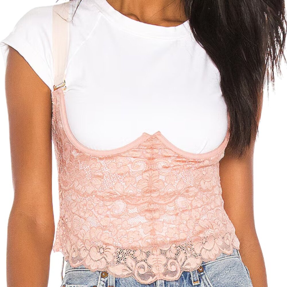 We Are HAH | Lace Bustier Top Copper Rose Festival Lingerie XS NEW!